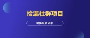 企业微信做捡漏社群,月入100W+,实操经验分享!-羽富社星球