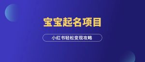 小红书宝宝起名项目,轻松变现攻略!-羽富社星球