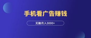 手机看广告赚钱,无脑月入3000+,实操已到账1000+!-羽富社星球