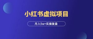 小红书资料号新玩法,深度运营月入5w+,实操复盘!-羽富社星球