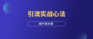 互联网实战引流心法,2500字,纯干货!-羽富社星球
