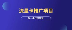 手机流量卡推广项目,新手月入5万+,附一手代理渠道!-羽富社星球